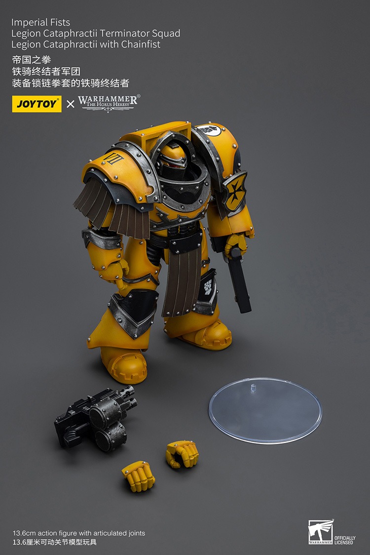 Imperial Fists Legion Cataphractii Terminator Squad Sergeant with Chainfist 5 - JoyToy UK Store