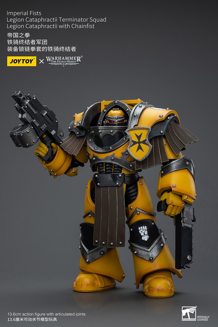 Imperial Fists Legion Cataphractii Terminator Squad Sergeant with Chainfist 6 - JoyToy UK Store