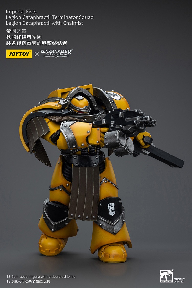 Imperial Fists Legion Cataphractii Terminator Squad Sergeant with Chainfist 7 - JoyToy UK Store