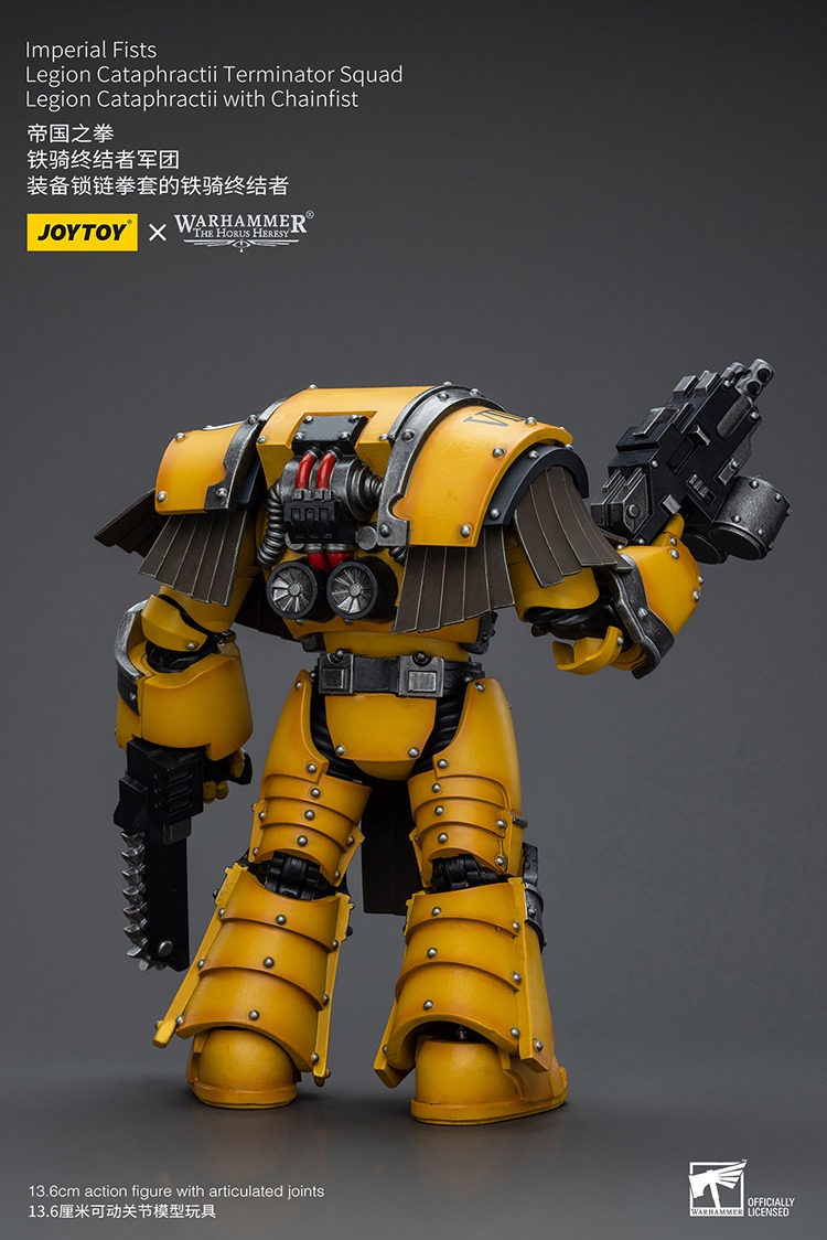 Imperial Fists Legion Cataphractii Terminator Squad Sergeant with Chainfist 8 - JoyToy UK Store