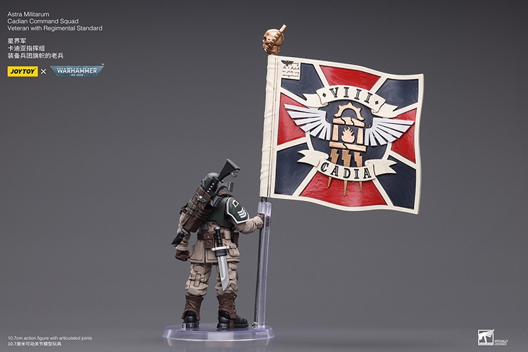 JoyToy Astra Militarum Cadian Command Squad Veteran with Regimental Standard 9 - JoyToy Germany