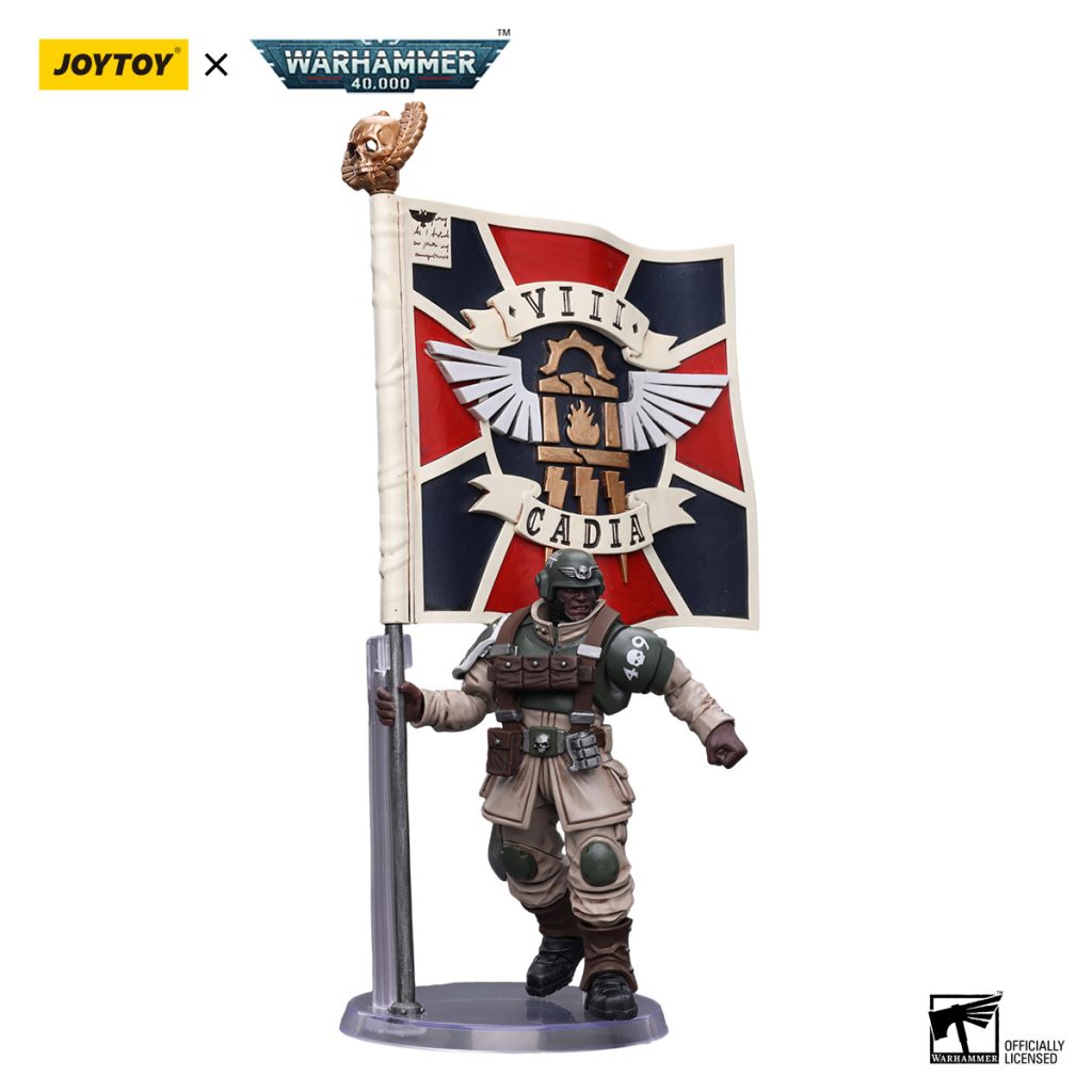 JoyToy WH40K - Astra Militarum Cadian Command Squad Veteran with Regimental Standard - Image 3