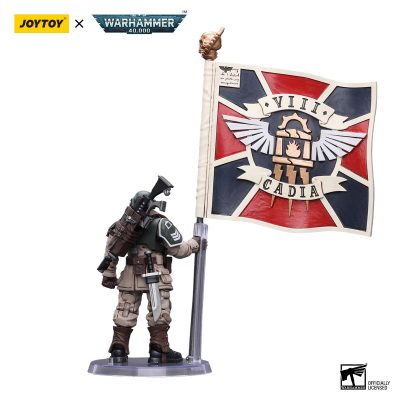 JoyToy Astra Militarum Cadian Command Squad Veteran with Regimental Standard2 - JoyToy Mart