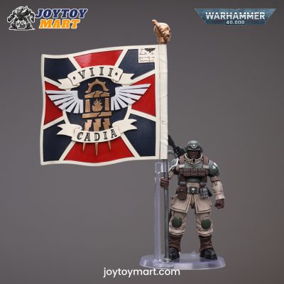 JoyToy WH40K - Astra Militarum Cadian Command Squad Veteran with Regimental Standard