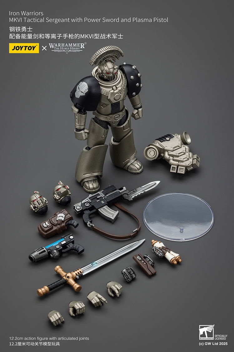 Iron Warriors MKVI Tactical Sergeant with Power Sword and Plasma Pistol 1 - JoyToy Mart