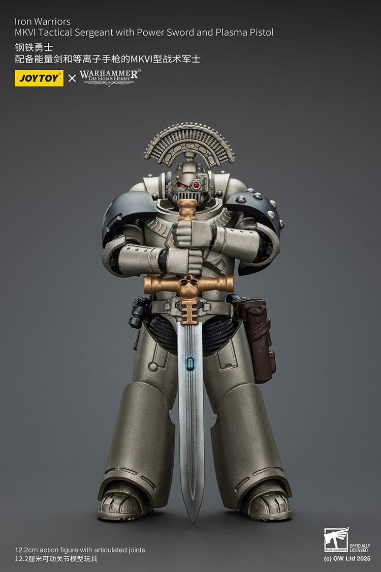 Iron Warriors MKVI Tactical Sergeant with Power Sword and Plasma Pistol 10 - JoyToy Mart