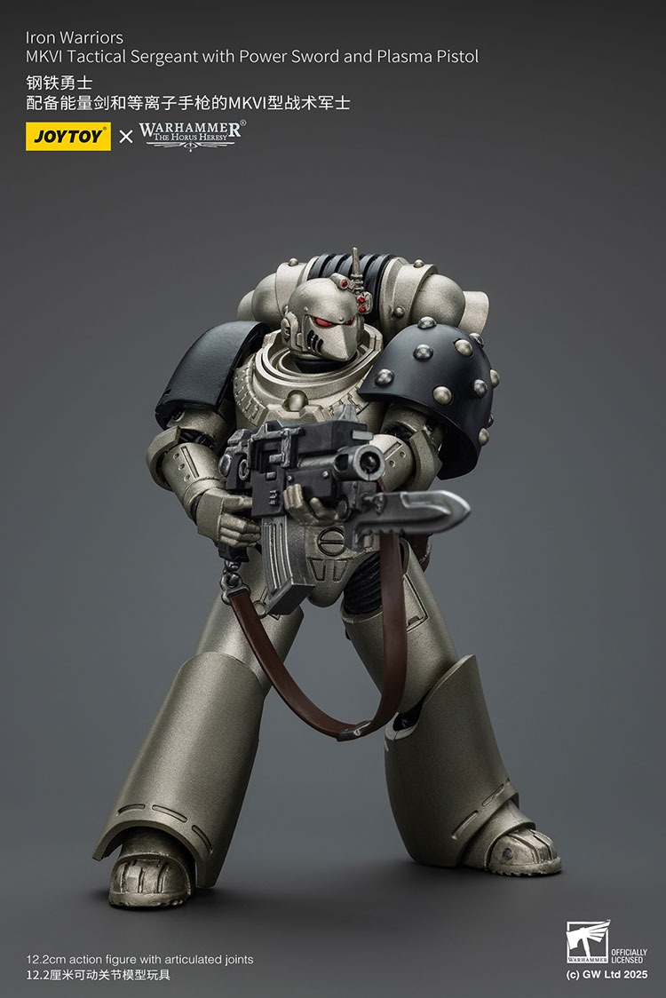 Iron Warriors MKVI Tactical Sergeant with Power Sword and Plasma Pistol 2 - JoyToy Mart