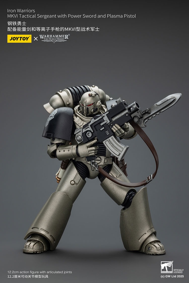 Iron Warriors MKVI Tactical Sergeant with Power Sword and Plasma Pistol 4 - JoyToy Mart