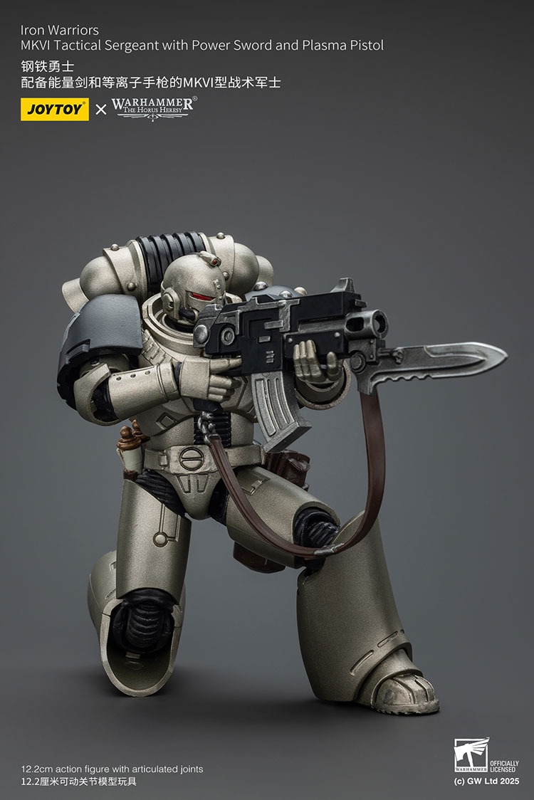 Iron Warriors MKVI Tactical Sergeant with Power Sword and Plasma Pistol 5 - JoyToy Mart