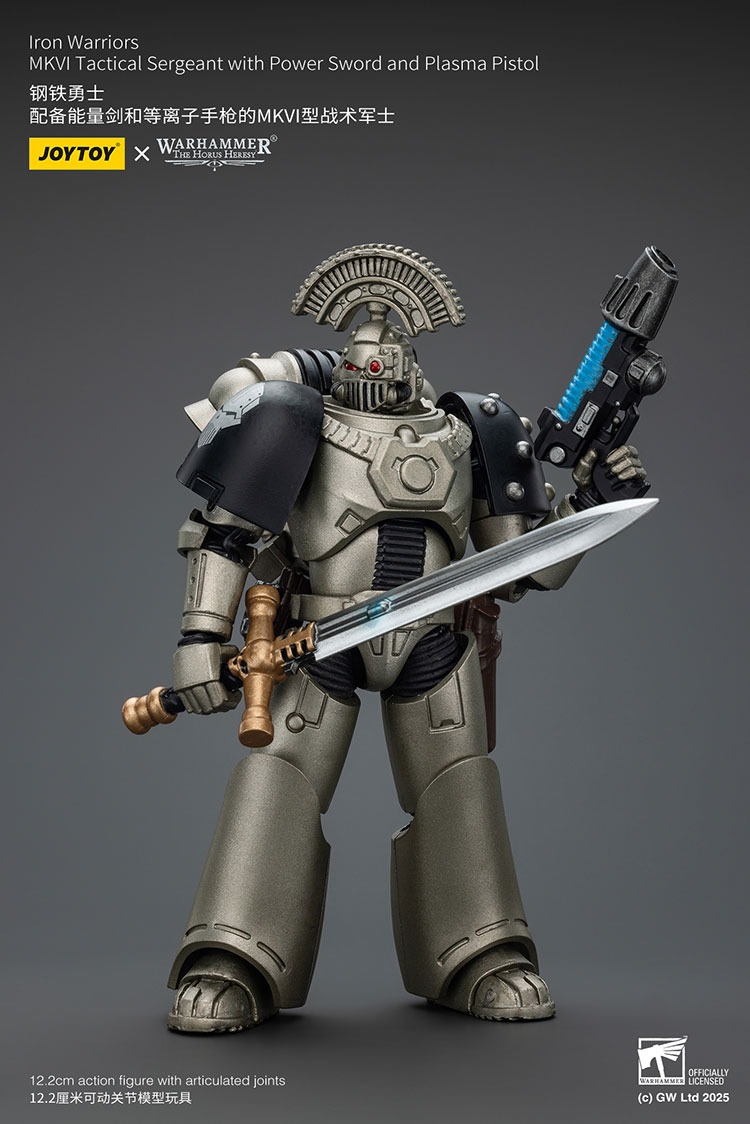 Iron Warriors MKVI Tactical Sergeant with Power Sword and Plasma Pistol 9 - JoyToy Mart