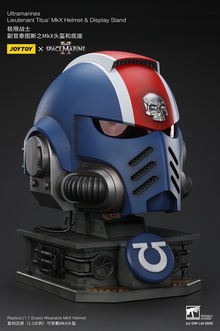 Ultramarines Lieutenant Titus MkX Helmet Display Stand 12 - JoyToy Mart