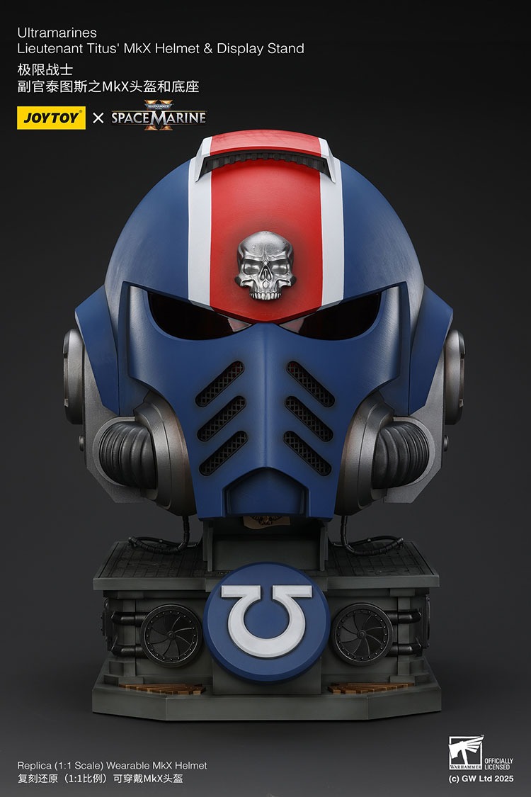 Ultramarines Lieutenant Titus MkX Helmet Display Stand 15 - JoyToy Mart